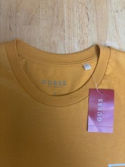 GUESS Men’s Triangle Logo Crew Neck T-Shirt Golden Sun