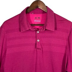 Adidas Climacool Active Collared Shirt Men Size L Fuchsia Pink Short Sleeve