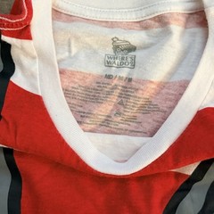 Where’s Waldo? Men’s Red White Striped Graphic Crew Neck Short Sleeve Tee M