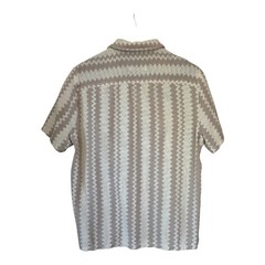 Hollister Mens L Boxy Camp Shirts Lot of 2 Crochet Style Seersucker Resort Beach