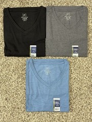 New George 3-PACK Men’s V-Neck T-shirt Tee Moisture Wicking Size 46-48 XL (G7)