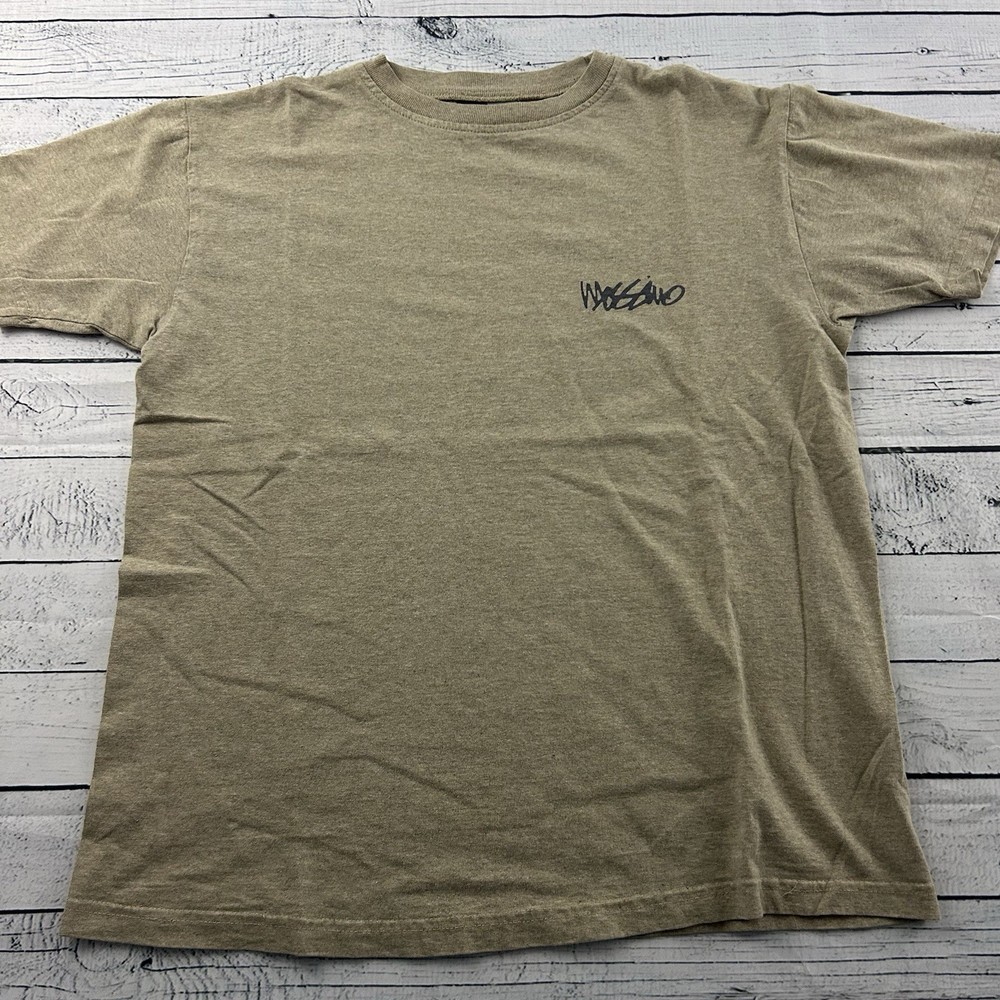Vintage Mossimo Script Logo Short Sleeve T Shirt Men’s Large Tan Made in USA