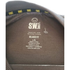 The Smiley Company Men’s Size L Relaxed Fit Smiley Face T Shirt Brown
