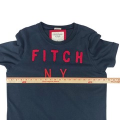 Abercrombie Fitch Mens XL Muscle Fit Graphic T Shirt Black Red Logo NY Applique