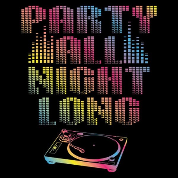 All Night Long Neon Black T Shirt Choose Style & Size Up to 4XL Glow Rave 10496