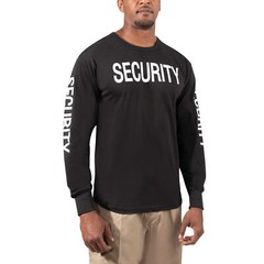 Men’s Long Sleeve Two-Sided SECURITY T-Shirt in Black