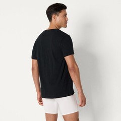6 Pack Mens Short Sleeves 100% Cotton V-Neck Undershirt,Large Black/Grey Heather