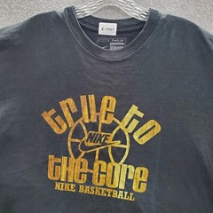 Nike Men Shirt Large Black Swoosh Logo True To The Core Basketball Crew Neck Tee