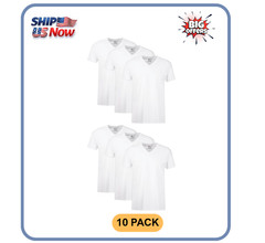 Hanes Men’S Value Pack White V-Neck Undershirts 6- Pack