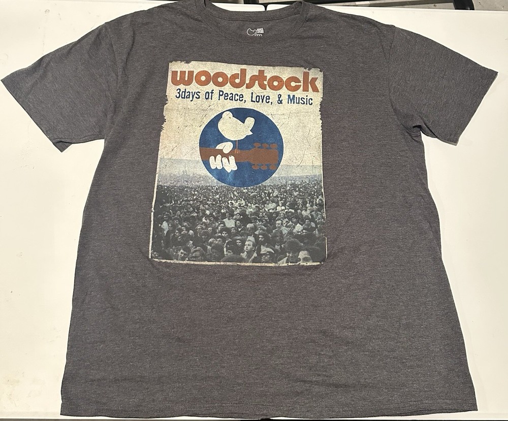 WOODSTOCK 3 DAYS OF PEACE LOVE MUSIC T SHIRT Retro 60’s Concert Hippie 2XXL