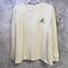 Columbia Duck Hunting Graphic T Shirt Mens Medium Gray Cotton Long Sleeve Tee