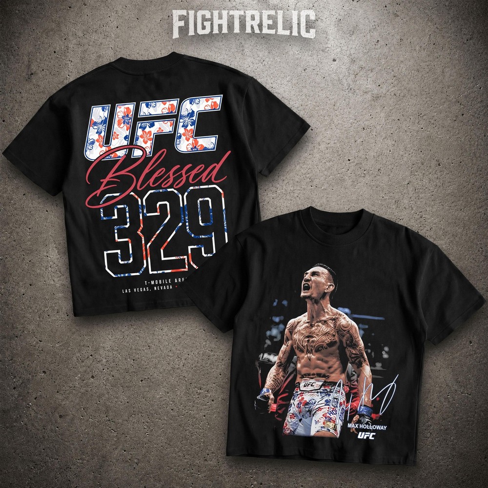 2026 UFC Blessed Max Holloway Men’s Shirt, UFC Fighters Tshirt MMA Fan Sports