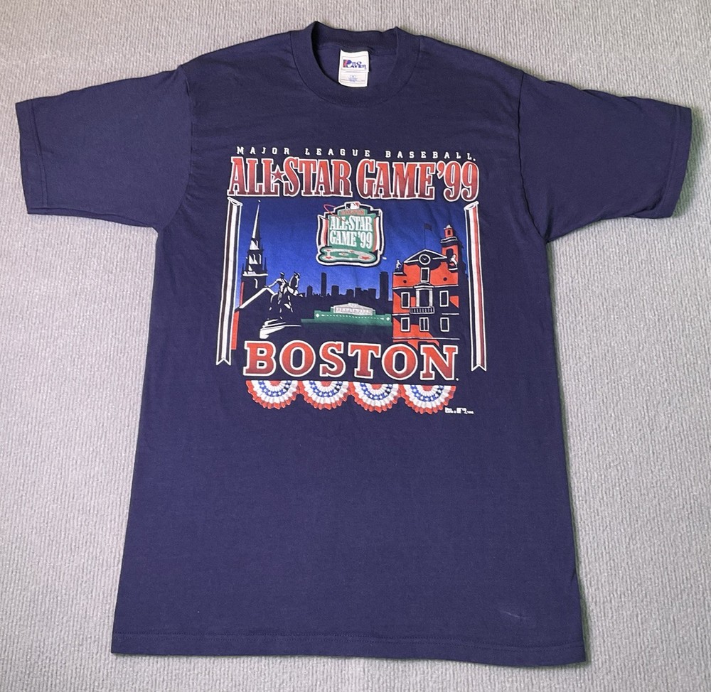 Vintage Boston 1999 MLB All-Star Game Medium T-shirt Navy Blue Pro Player Tee
