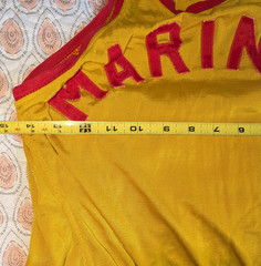 Vintage 40’s 50’s US Marines Yellow Basketball Jersey Coane Athletic Knit 36