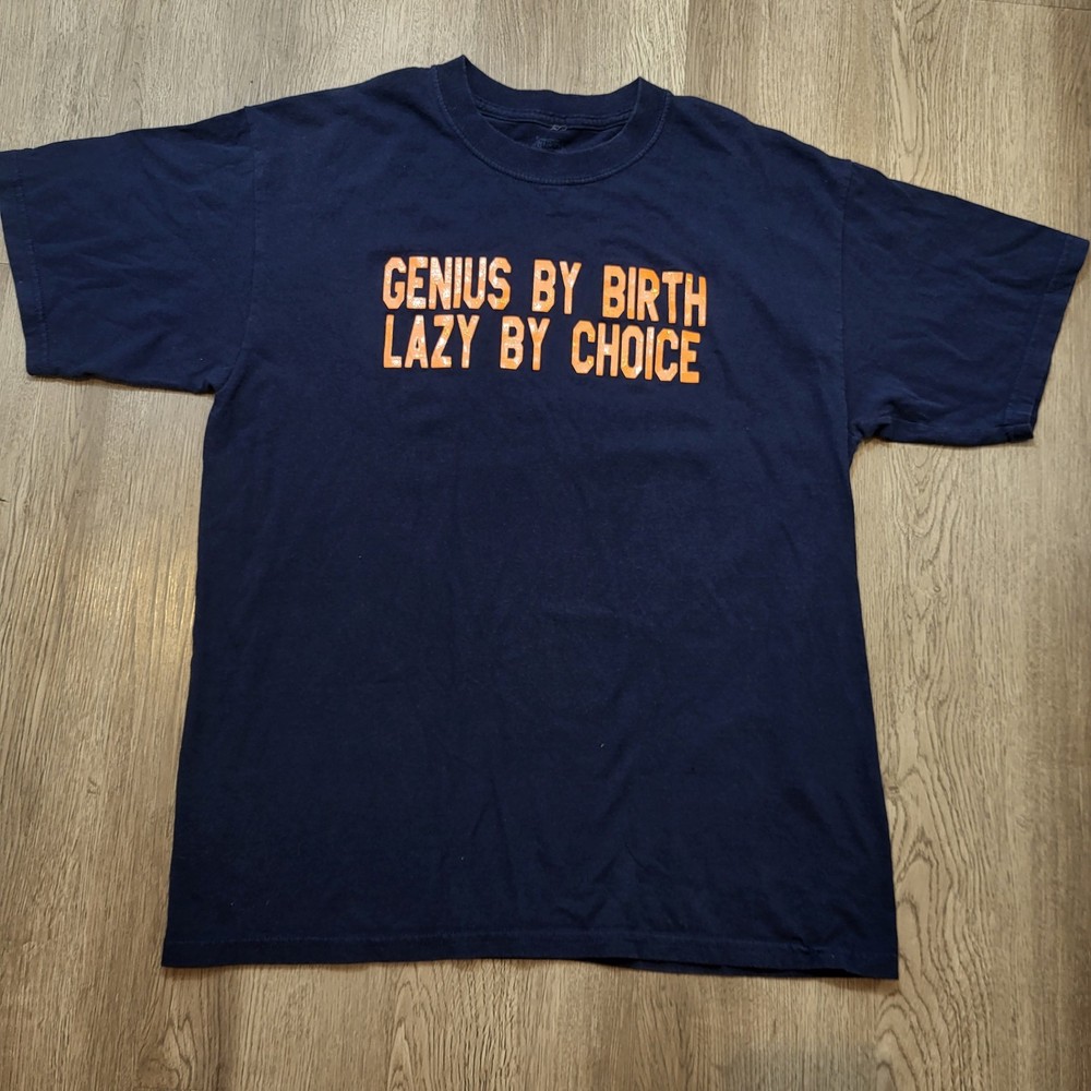 Custom 77 Men’s T shirt Black Genius By Birth Lazy By Choice Sze L