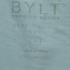 BYLT Mens Shirt Large Light Blue Drop Cut Crewneck Soft Stretch Tee Casual Gym L