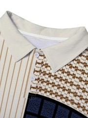 Men’s summer best-selling simple check-patterned printed short-sleeved POLO shir