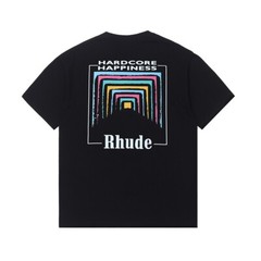 RHUDE NEW Men Women High Quality Leisure Cotton Short Sleeve T-Shirt Polo M-2XL