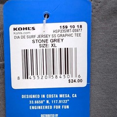 Hurley Mens Dia De Surf Sugar Skull Graphic Tee Stone Grey XL NWT