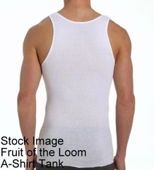 12 White Small S 34-36 Inch A-Shirt Tanks Fruit Of The Loom C/P 86-91 CM