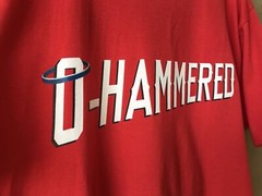 O-Hammered Baseball Shirt ~ 2XL ~Logan O’Hoppe Home Run MLB Fan Art ~ O-Hoppe
