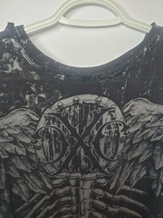 Xtreme Couture Graphic T-Shirt Black Skull Wings Size Large