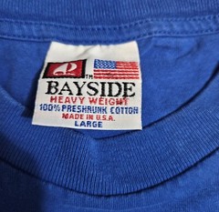 Bayside Heavyweight Cotton T-Shirt Made In USA Size Large Royal Blue