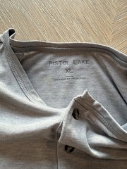 Pistol Lake Men’s Short Sleeve Henley XL Gray