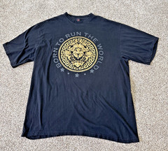 Vintage Iced Out Clothing Co. T-Shirt Mens 4 XL Born To Run The World Black Gold