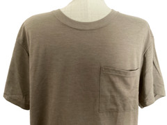 ATHLETIC WORKS Moisture Wicking Taupe Short Sleeve Crew Neck Pocket T-Shirt Sz M