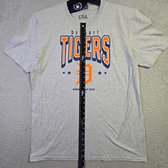 MLB Detroit Tigers Shirt Mens Large Gray Baseball Sports Classic Retro Logo NWT
