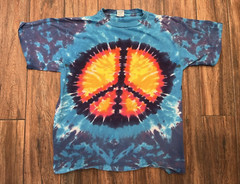 Vintage 90s Peace Sign Tie Dye Single Stitch Grateful Dead Hippie T-Shirt Sz XL