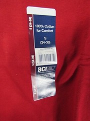 New Mens George S 34 36 Crewneck Tee Red Long Sleeve