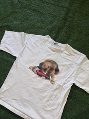 Womens Vintage Old Navy Dog 90s White Graphic T-shirt Large Cute Animal – Flaws
