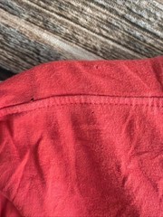 FLAW- Avirex Shirt Mens Extra Large Red Thermal Sleeve Logo y2k (FITS SLIM)