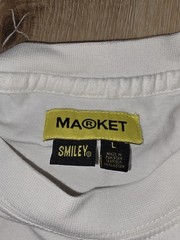 Market Shirt Men’s Size L White Running Away From My Problems Graphic Smiley
