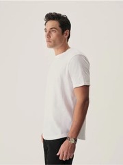 Buck Mason white sand slub curved hem tee shirt size Xl new flaw
