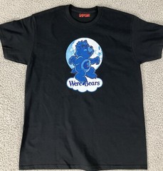 Were Bear | Care Bear Werewolf Turning Full Moon Halloween Black Tee Size Large