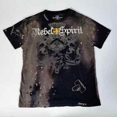 Rebel Spirit T Shirt Men’s XXL Black White Grey Gold Royal Skull Streetwear Used
