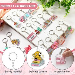 100 Pcs Book Lover Keychains Bulk, Funny Acrylic Bookish Keychains Book Club …