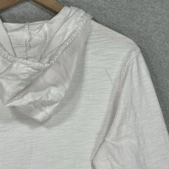 Barstool Sports Henley Shirt L White Lightweight Hooded Long Sleeve Pullover
