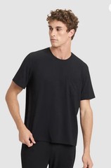 Cozy Earth Men’s Bamboo Stretch-Knit Short Sleeve Tee Lounge Shirt Black Size L