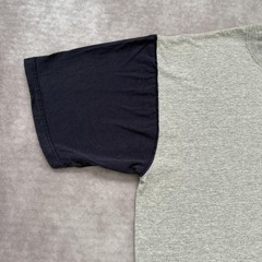 Vintage 90s Jerzees Shirt Mens XL Gray Navy Two Tone Blank Made USA