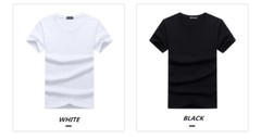 1Pcs 100%Cotton Crew Neck Short Sleeve Solid color T-Shirt 5XL