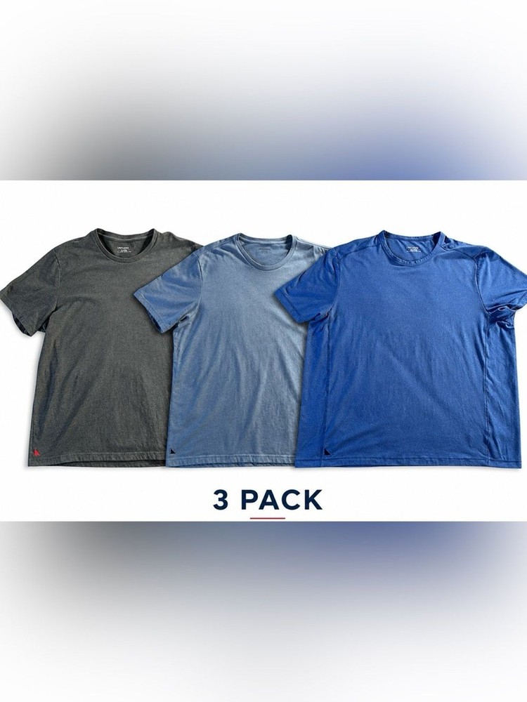 3 Pack-UNTUCKit Short Sleeve Crew Men’s T-Shirt – XXL Charcoal/Lt. Blu/Royal Blu
