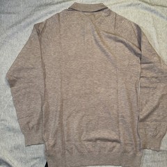 Athletic Fit Knitted Polo Shirt In Neutral-Large -Brand- Tailored Athlete