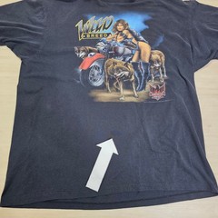 3D Emblem American Biker Wild Breed T Shirt Large Black Motorcycle Wolf Graphic