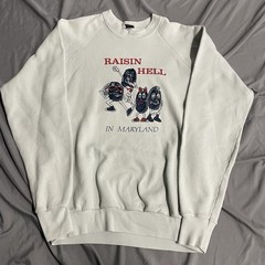 Vintage Raisin Hell In Maryland Cream Crewneck Sweatshirt Size XL Made In USA