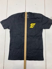 Tunerevo Mens Dark Grey Yellow Back Graphic Print Short Sleeve Shirt Size Medium