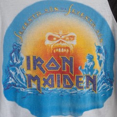Vintage 1988 Iron Maiden Seventh Son Tour Raglan Shirt Double Sided Rare S